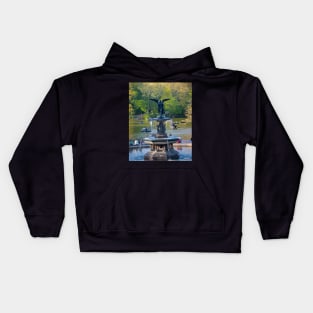 Central Park Water Fountain New York NY Kids Hoodie